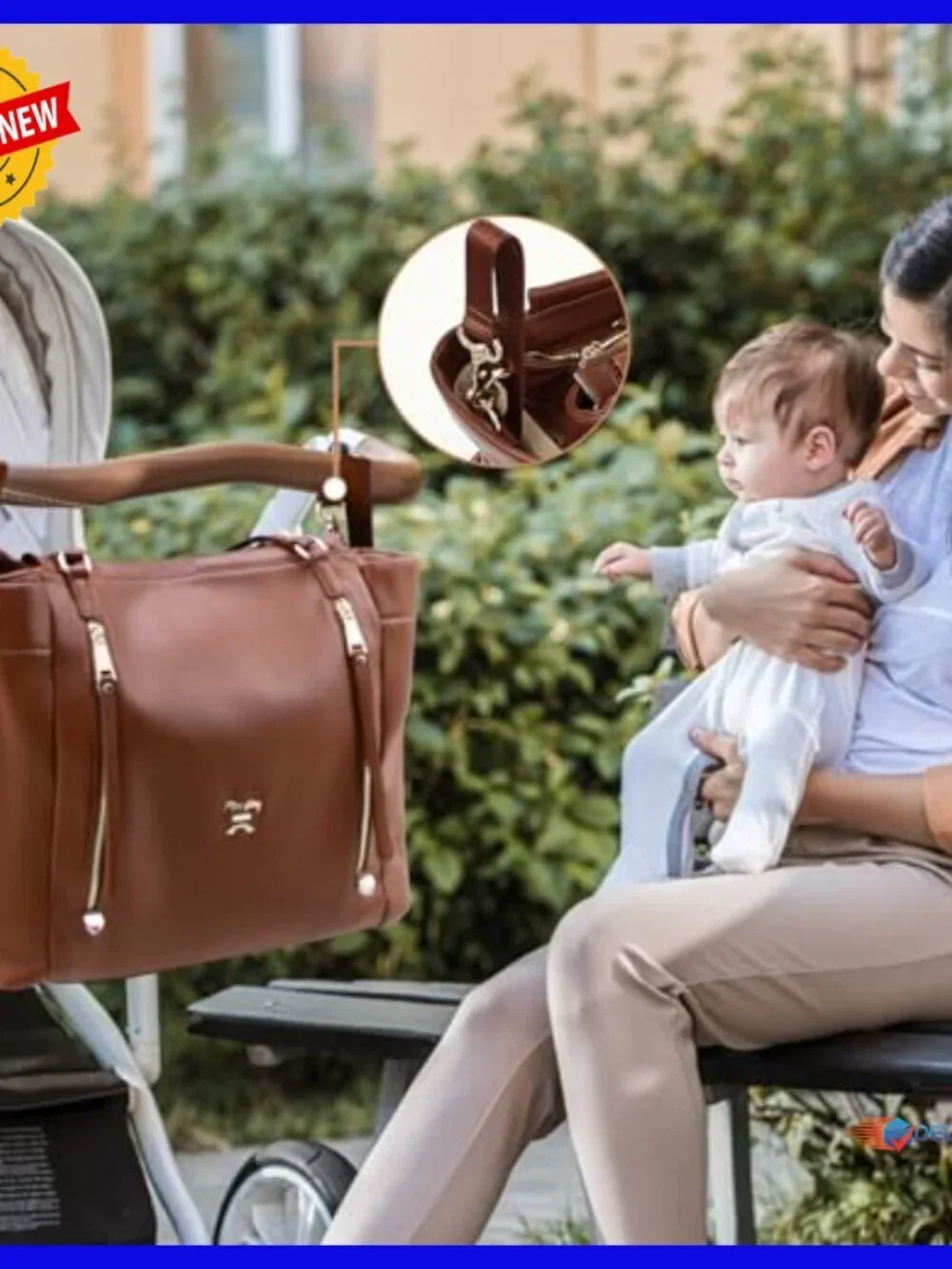 Large Capacity Diaper Bag Tote Backpack with Changing Pad 12 Pockets